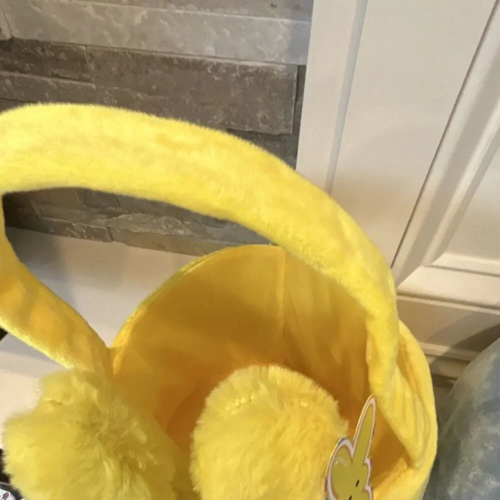 Peeps Plush Bunny Baskets Yellow Blue Set 10x8 in Easter/Candy Themed